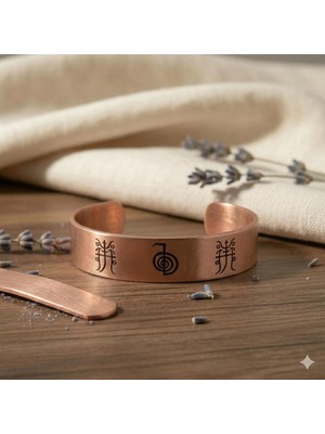 Zib Grips Velvet Copper Kutsal Reiki Sembolleri Saf Bakır El Yapımı Boho Bilezik Spiritüel Hediye Unisex