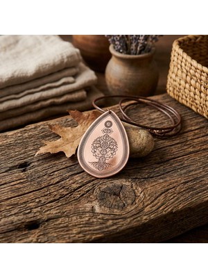 Zib Grips Velvet Copper 7 Çakra Hayat Ağacı Saf Bakır El Yapımı Boho Kolye Spiritüel Hediye Unisex