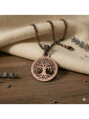 Zib Grips Velvet Copper Hayat Ağacı Saf Bakır El Yapımı Boho Kolye Spiritüel Hediye Unisex