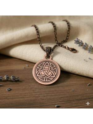 Zib Grips Velvet Copper Kelt Düğümü Saf Bakır El Yapımı Boho Kolye Spiritüel Hediye Unisex