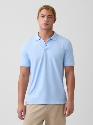 Gap Erkek Açık Mavi Pique Polo Yaka T-Shirt