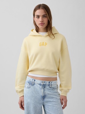 Gap Kadın Sarı Vintagesoft Oversized Crop Logo Sweatshirt