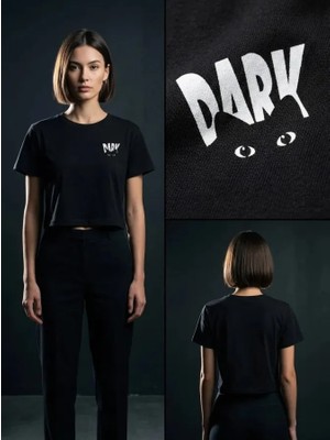 Pod Karanlık Kedili Crop Top T-Shirt