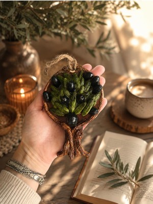 Zeytin Ağacı Duvar Süsü El Yapımı Dekoratif Mutfak Balkon Süsü 15X10 cm