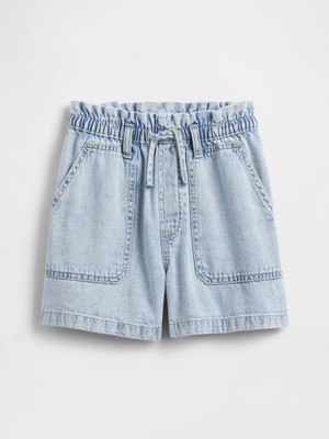 Gap Kız Çocuk Açık Mavi High Rise Relaxed Pull-On Utility Şort