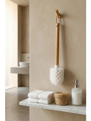 Makri Home Bambu Saplı Wc Klozet Fırçası – Dayanıklı Temizlik Fırçası 36 cm