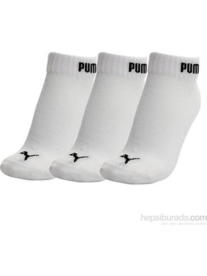 Puma Quarter-V Unisex 3'lü Çorap 88749802 Beyaz Renk Esnek Yapı ile Gün Boyu Rahatlık