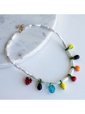 Venüs Design Murano Cam Charm  Inci  Kolye