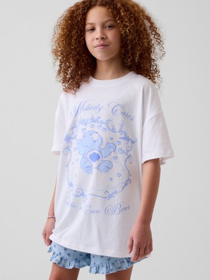 Gap Kız Çocuk Beyaz Care Bears Grafik Baskılı Tunik T-Shirt