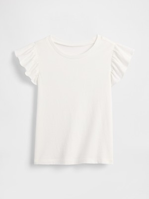 Gap Kız Bebek Beyaz Flutter Sleeve T-Shirt