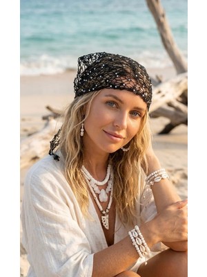 Venüs Design Pullu Tül Bandana