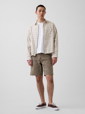 Gap Erkek Kahverengi 9" Loose Denim Carpenter Şortlar