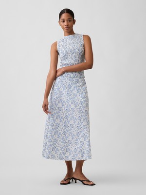 Gap Kadın Açık Mavi Pull-On Maxi Etek