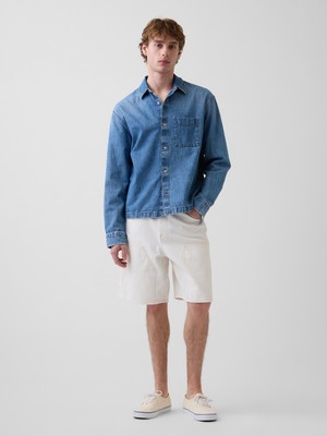 Gap Erkek Krem 9" Loose Denim Carpenter Şortlar