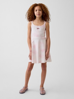 Gap Kız Çocuk Açık Pembe Logo Askılı Elbise