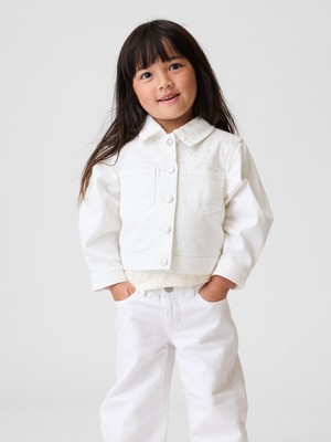 Gap Kız Bebek Beyaz Eyelet Denim Ceket