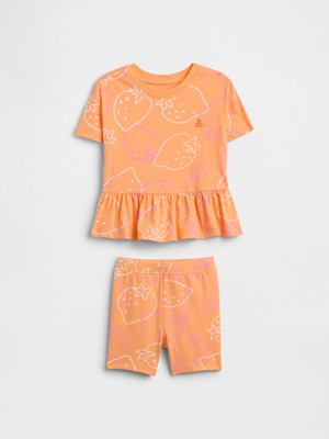 Gap Kız Bebek Turuncu Two-Piece Outfit Set