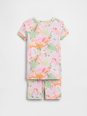 Gap Bebek Açık Pembe %100 Organik Pamuk Dino Pijama Takımı