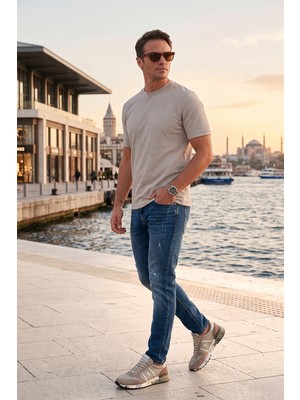 Buratti Streç Pamuklu Slim Fit Sıfır Yaka T Shirt Erkek T Shirt 5902639