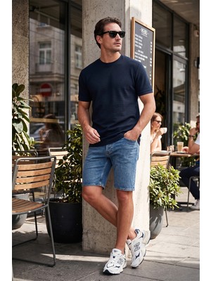 Buratti Streç Pamuklu Slim Fit Sıfır Yaka T Shirt Erkek T Shirt 5902639