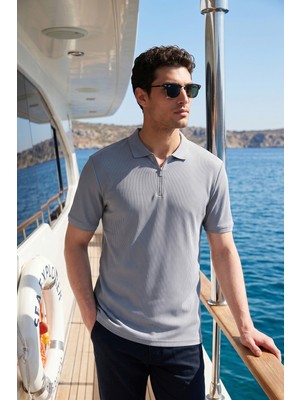 Buratti Pamuklu Regular Fit Fermuarlı Polo Yaka T Shirt Erkek Polo T Shirt 5902738