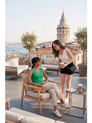 Lela Slim Fit V Yaka Kalın Askılı 2' Li Paket Bluz Bayan Bluz 5864384S2