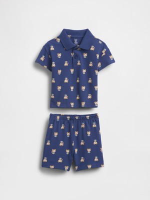 Gap Bebek Mavi Baby Brannan Bear Pique Polo Outfit Set