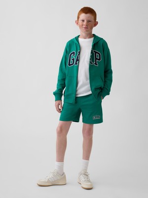 Gap Erkek Çocuk Yeşil Relaxed Gap Grafik Fransız Havlu Kumaş Pull-On Şort