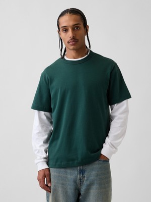 Gap Erkek Koyu Yeşil Heavyweight Relaxed T-Shirt