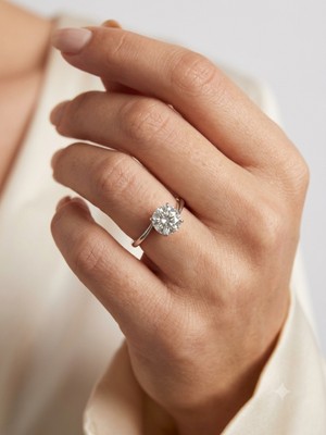 Celikchi Kadın Moissanite Tek Taş Model Tasarım Detay Gümüş Yüzük