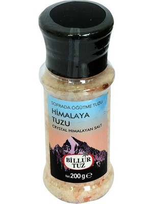 Pazarcan Sofrada Öğütme Yemeklik Himalaya Kristal Granül Doğal Kaya Tuzu 200 gr Değirmenli