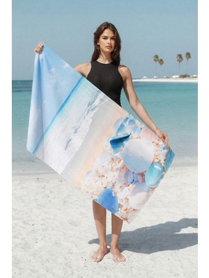 Empressco Yumuşak Dokulu Dijital Baskılı %100 Pamuk Unisex Plaj Havlusu 75X150