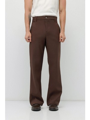 Vamos Flare Fit Kumaş Pantolon Kahve