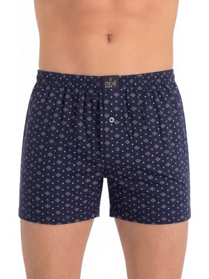 Öts Erkek %100 Pamuk Boxer Desenli Düğmeli Premium Günlük Kullanım (2651)