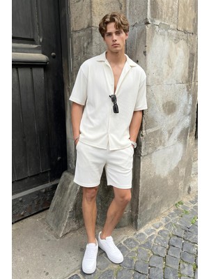 Vamos Fitilli Oversize Gömlek Beyaz