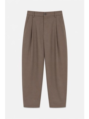 Vamos Süper Baggy Fit Esnek Kumaş Pantolon Vizon
