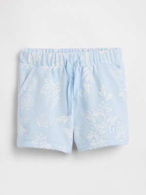Gap Kız Bebek Açık Mavi Logo Fransız Havlu Kumaş Pull-On Şort