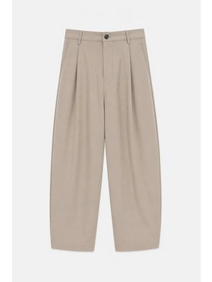 Vamos Süper Baggy Fit Esnek Kumaş Pantolon Bej