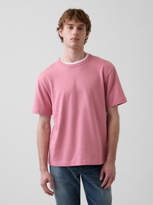 Gap Erkek Açık Pembe Heavyweight Relaxed T-Shirt