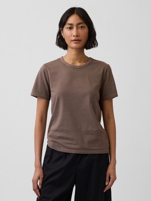 Gap Kadın Kahverengi Organik Pamuk Vintagesoft T-Shirt