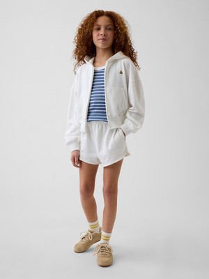Gap Kız Çocuk Beyaz Vintagesoft Terry Relaxed Dolphin Şort