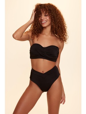 Empressco Siyah Kadın Bikini Üstü, Soft Straplez ve Çıkarılabilir Askılar