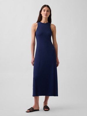 Gap Kadın Lacivert Modern Fitilli Shelf-Bra Maxi Elbise