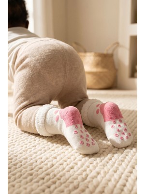 Bony Socks Bebek Patili Soket Çorap Ekru