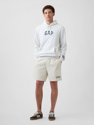 Gap Erkek Kırık Beyaz 8'' Gap Logo Fransız Havlu Kumaş Şort