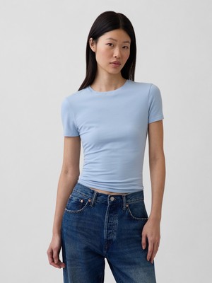 Gap Kadın Açık Mavi Closeknit Jersey T-Shirt