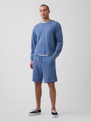 Gap Erkek Açık Mavi Vintagesoft Terry Relaxed Logo Sweat Şort