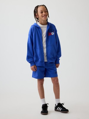Gap Erkek Çocuk Kobalt Mavisi Relaxed Gap Grafik Fransız Havlu Kumaş Pull-On Şort