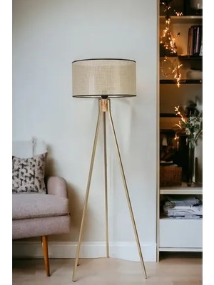 Vivense Fısco Tripod Eskitme Lambader Silindir Petek Abajurlu