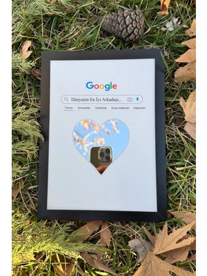 BirbeyStore Dünyanın En İyi Arkadaşı Ahşap Aynalı Tablo 20 x 27 cm Dekoratif Tema ile Arkadaşınıza Hediye